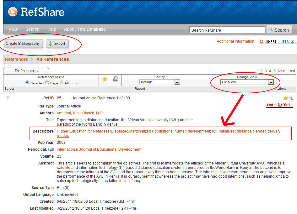 RefWorks RefShare Diagram