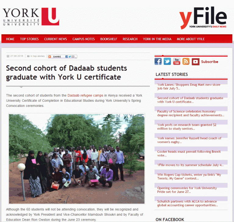 64 Dadaab students graduate from York University